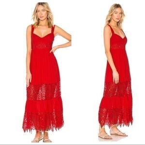 Free People Maxi Dress Red Caught Your Eye